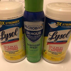 Lysol Wipes and Microban Spray